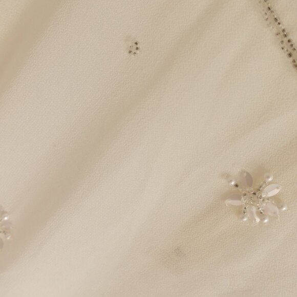 Sfera Elegant Beaded Off-white Chic Blouse - Size S - Picture 9 of 14